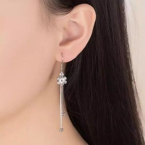925 Sterling Silver Flower drop Earrings